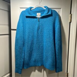 St. John’s Bay quarter zip blue knit sweater size xxl
